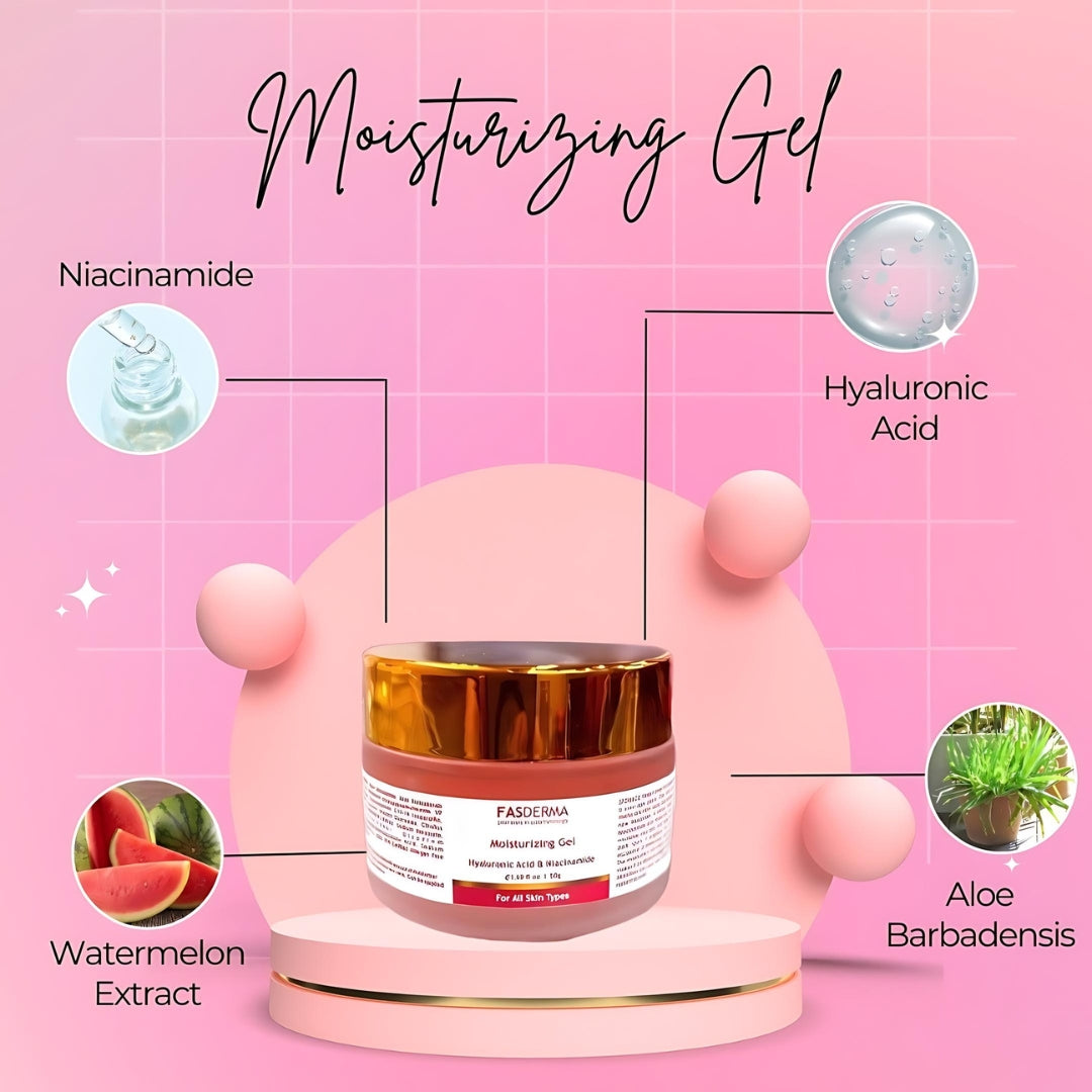 Moisturizing Gel - 50gms - Niacinamide and Hyaluronic Acid Fasderma India